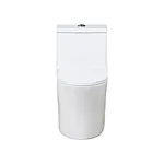 One piece ceramic Sanitary ware Siphonic S trap 300mm soft closing High pressure flush mechanism