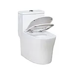 One piece ceramic Sanitary ware Siphonic S trap 300mm soft closing High pressure flush mechanism