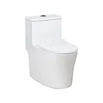 One piece ceramic Sanitary ware Siphonic S trap 300mm soft closing High pressure flush mechanism